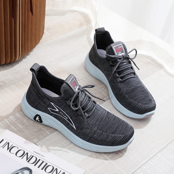 Wholesale Of Factory Goods For New Winter Trendy Shoes, Fly Woven Casual Running Breathable Casual Shoes, Men's Sports Mesh Dad Shoes