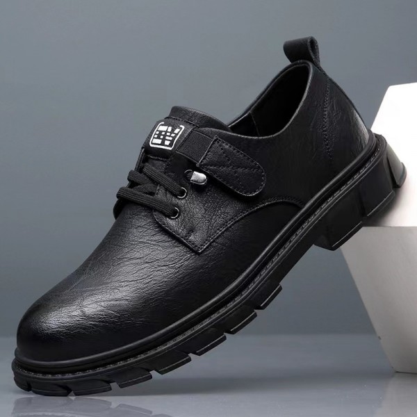 Leather Shoes For Men's Business, Leisure, Breathable British Youth Martin Shoes, Soft Soled Work Shoes, Versatile Dad Shoes